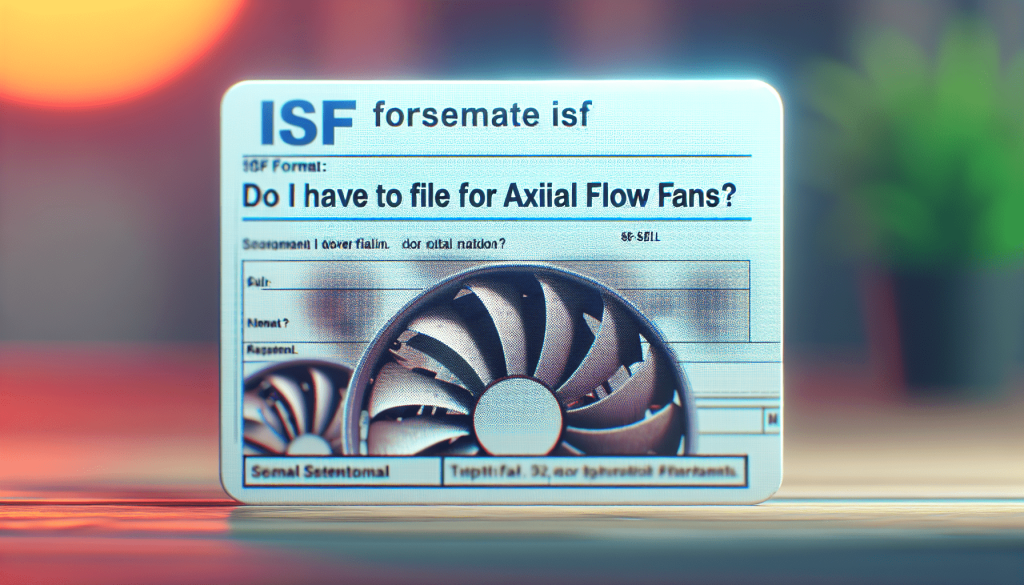 Do I Have To File ISF For Axial Flow Fans